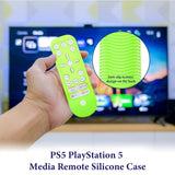 Geekria Glow in Dark Green Silicone Protective Remote Case for PS5, Shock-Absorption Washable, Ergonomic Design Full Body Protector Skin for PS5 Remote Control