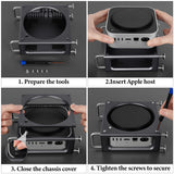 Geekria Computer Aluminum Chassis Stand Compatible with Apple 2024 Mac Mini M4 / Mac Mini M4 Pro Case - Accessories Optimized Heat Dissipation (Space Gray)