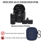Geekria for Creators Microphone Case Cover Compatible with JBL Quantum Stream Wireless, Mic Silicone Protective Case Skin, Soft Microphone Travel Charging Case Sleeve (Blue)