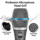 Geekria for Creators Microphone Replacement Grille for Shure BETA87, BETA 87A, BETA 87C Mic Head Cover, Microphone Ball Head Mesh Grill, Capsule Parts (Silver / 2 Pack)