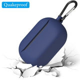 Geekria Silicone Case Cover Compatible with JBL Endurance Race 2 True Wireless Earbuds, Protective Earphones Skin Cover with Keychain Hook, Charging Port Accessible Front LED Visible (Blue)