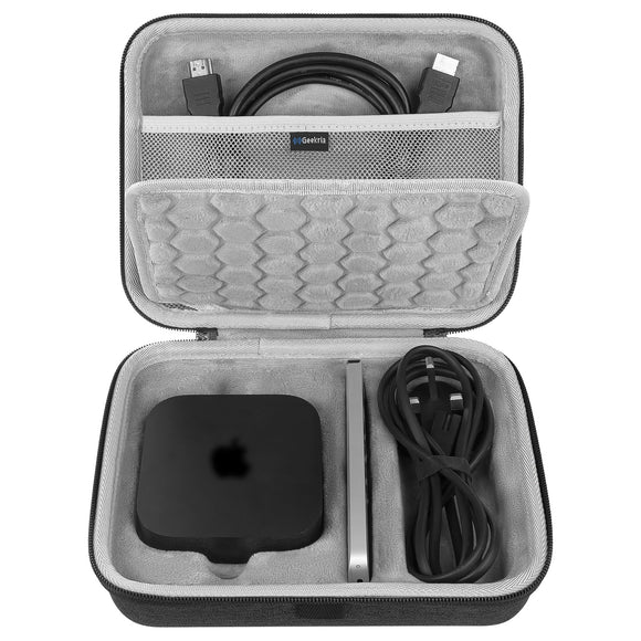 Geekria Hard Shell Travel Carrying Case, Compatible with Apple TV 4K 2024 3rd Generation, Apple TV 4K 2022 3rd Generation, Apple TV 4K 2021 2nd Generation, Apple TV Siri Remote (Dark Grey)
