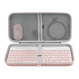 Geekria Keyboard Carrying Case, Hard Shell Protective Travel Bag, Compatible with Logitech MK470, Logitech K585, Logitech K580, Logitech MK470 Slim Wireless Keyboard and Mouse Combo (Pink)