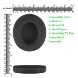 Geekria Sport Cooling-Gel Replacement Ear Pads for Razer Kraken V4/V4X/V4Pro/Kitty V2 Pro, Barracuda/Barracuda X Headphones Ear Cushions, Repair Parts (Black)