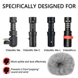 Geekria for Creators Furry Windscreen Compatible with RODE VideoMicro, VideoMic Me, VideoMic Me-C, Mic DeadCat Wind Cover Muff, Windbuster, Windjammer, Fluff Cover Windshield (Grey / 2 Pack)