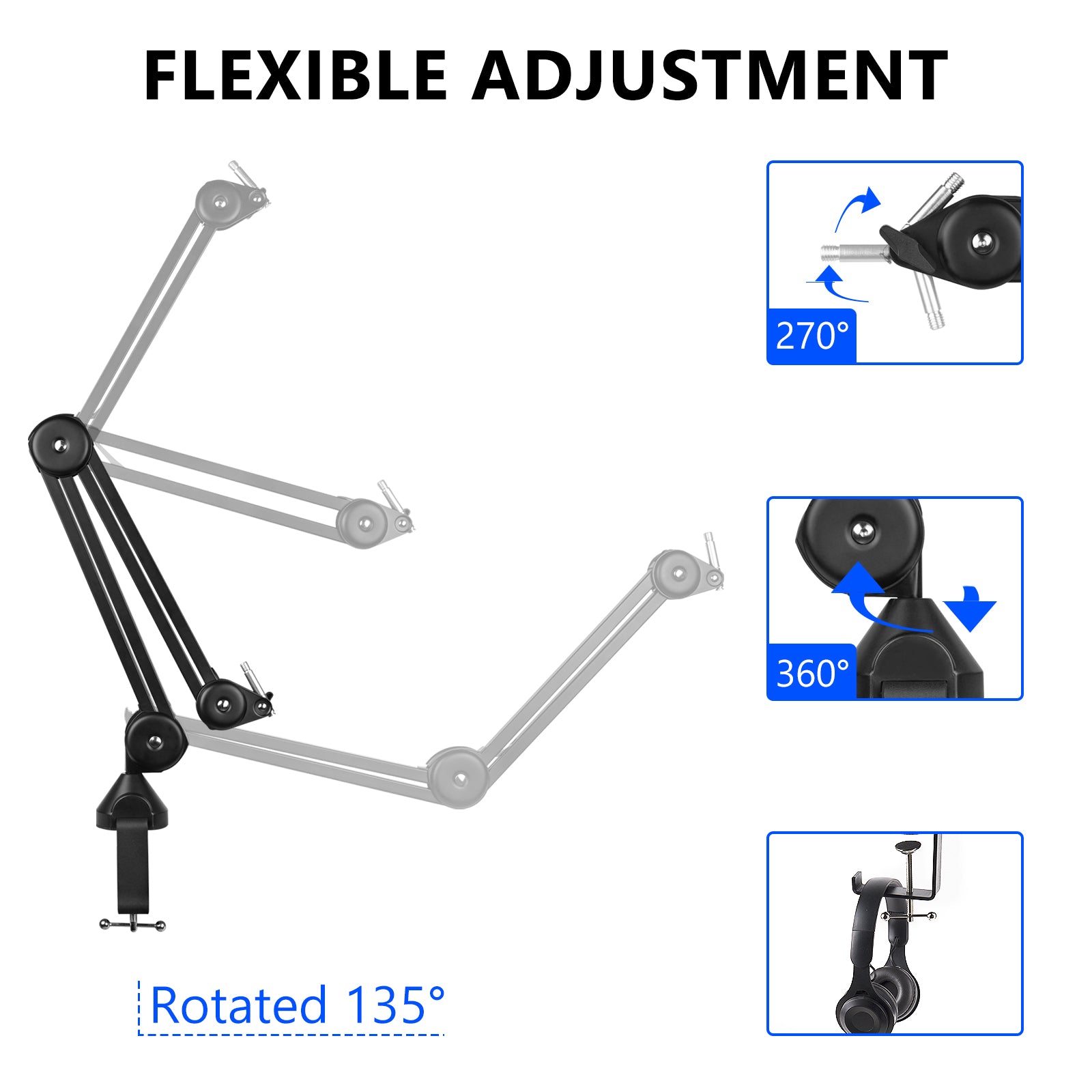 Microphone Adapter 5/8” to 3/8” Mic to Tripod (Compatible for Razer seiren  mini and others!)