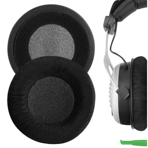 Geekria Comfort Velour Replacement Ear Pads for Beyerdynamic DT990 DT880 DT860 DT797 DT790 DT770 DT440 RSX700 MMX300 HS800 HS400 HS200 T90 T70 T5P Headphones Ear Cushions, Headset Earpads (Black)