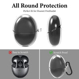 Geekria Silicone Case Cover Compatible with Huawei Freebuds 6 True Wireless Earbuds, Protective Earphones Skin Cover, Charging Port Accessible, Support Wireless Charging (Clear)