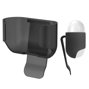 Geekria Ultra-Light Polycarbonate Belt Clip Earbuds Case Compatible with Apple AirPods 4, Hard Shell for Hiking, Outdoor Activities, Tight fixation (Black, 1 Pack, Single Case)