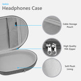 Geekria Shield Headphones Case Compatible with Anker Soundcore Q11i, Life Q20, Life Q30, Space Q45, Replacement Protective Hard Shell Travel Carrying Bag with Cable Storage (Light Grey)