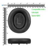 Geekria QuickFit Replacement Ear Pads for Anker Soundcore Life Q45, Space Q45 Headphones Ear Cushions, Headset Earpads, Ear Cups Cover Repair Parts (Black)