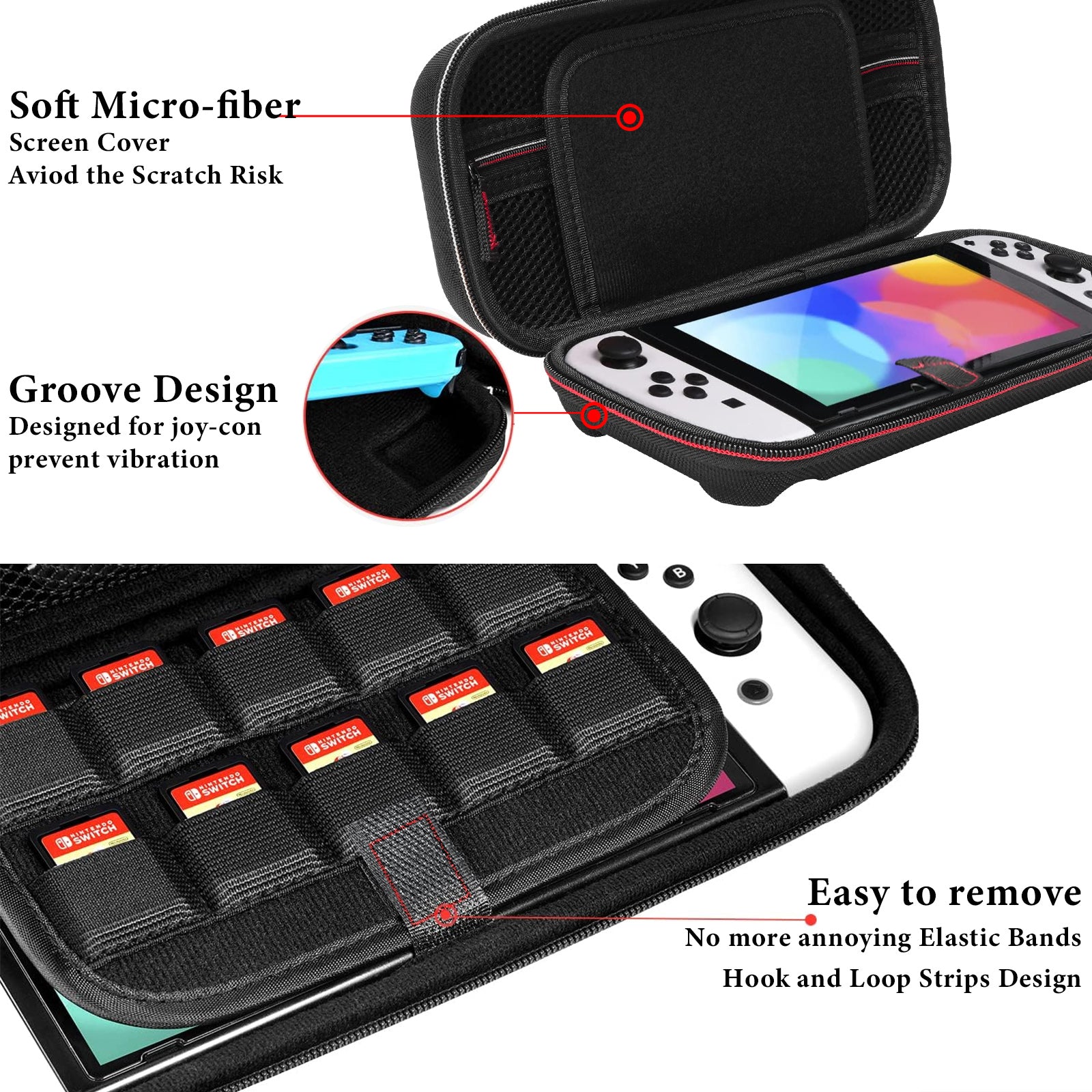 Geekria Carrying Case Compatible with Nintendo Switch, OLED Console, P