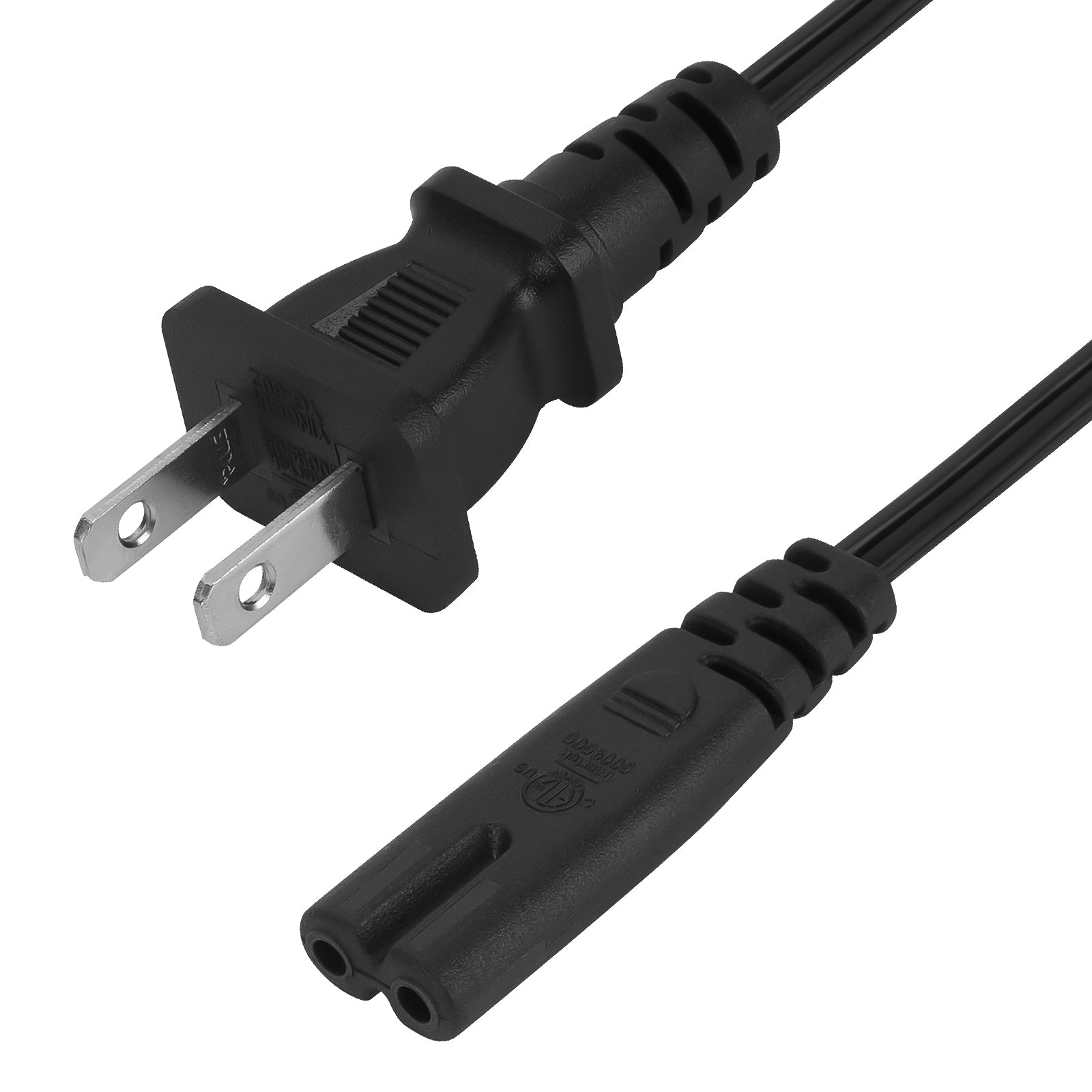 Geekria IEC320 C7 to NEMA 1-15P Replacement Power Cord, 2 Prong AC Pow