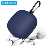 Geekria Silicone Case Cover Compatible with ATH-CKS50TW2 True Wireless Earbuds, Protective Earphones Skin Cover with Keychain Hook, Charging Port Accessible (Blue)