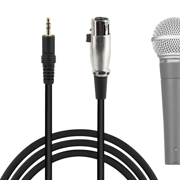 Geekria for Creators 3.5MM Male to XLR Female Microphone Cable 8 FT / 2.5 M, Compatible with Shure SM58, SM57, SM48, SM7B, MV7, PGA48, PGA58, BETA 58A, Balanced Mic Cord (Black)