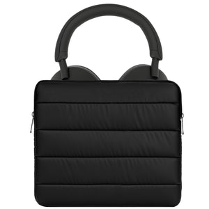 Geekria NOVA Headphone Puffy Pouch Compatible with Sony WH-1000XM5, Logitech G PRO X 2, Apple AirPods Max, Soft Shell Replacement Protective Travel Carrying Bag with Edge Protection (Black)