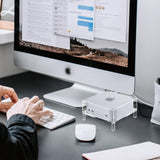 Geekria Clear Acrylic Desktop Computer Host Dust Cover, Protective Stand Compatible with Apple 2024 Mac Mini M4 / Mini M4 Pro - Accessories (Clear)