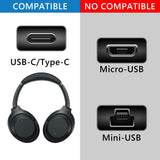 Geekria Type-C Headphones Charger Cable Compatible with Sony WH1000XM5 XB910N WF1000XM5 LinkBudsS LinkBuds INZONE Buds Charger, USB-C to USB-C Replacement Power Charging Cord (4 ft/120 cm)