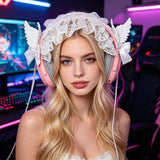 Geekria 3D Wings Decor Headband Cover for Gaming Headset & Over-Ear Headphones, Compatible with Logitech, Soundcore, JBL and More, Decorative Soft Padded Sleeve (White)