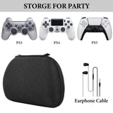 Geekria Travel Case Compatible with Sony PlayStation 5 Dual Sense Wireless Controller, Hard Shell Carrying Bag, Protective Storage with Internal Mesh Pocket (Dark Gray)