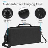 Geekria Audio Interface Carrying Case, Compatible with RØDE RØDECaster Video, EVA Hard Shell Portable Travel Bag (Dark Gray)