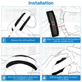 Geekria Sheepskin Headband Pad Compatible with Sennheiser HD800, HD800S, HD820, HD8XX Headphones, Replacement Band Repair Part (Black)