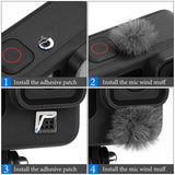 Geekria for Creators Microphone Wind Muff Compatible with GoPro HERO 13, 12, 11, 10, 9, 8 Action Camera, Dead Cat Windscreen Cover for Wind Noise Reduction, Outdoor Recording and Vlog (Grey)