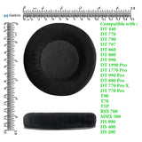 Geekria Comfort Velour Replacement Ear Pads for Beyerdynamic DT990 DT880 DT860 DT797 DT790 DT770 DT440 RSX700 MMX300 HS800 HS400 HS200 T90 T70 T5P Headphones Ear Cushions, Headset Earpads (Black)