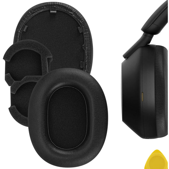 Geekria QuickFit Replacement Ear Pads for Sony WH-1000XM5 WH1000XM5 Wireless Headphones Ear Cushions, Headset Earpads, Ear Cups Cover Repair Parts (Black)