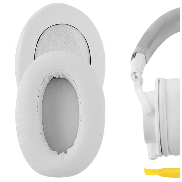 Geekria PRO Extra Thick Replacement Ear Pads for Audio-Technica ATH-M50X, M50xBT2, M60X, M40X, M30X, M20X, M10, ATH-ANC9 Headphones Ear Cushions, Ear Cups Cover Repair Parts (White)