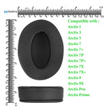 Geekria Sport Extra Thick Cooling Gel Replacement Ear Pads Compatible with SteelSeries Arctis 1/ 3/ 5/ 7/ 7+/ 7P/ 7P+/ 7X/ 7X+/ 9/ 9X/ Pro/ Prime Headphones, Ear Cushions (Black)