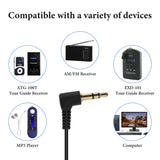 Geekria 3.5mm Single Side Earphone Earbud, One Ear Headphone Compatible with EXD-101 ATG-100T ELGT-470 Wireless Tour Guide System Receiver for Touring Groups, Radio, Podcast (Left / 3.3FT)