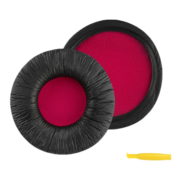 Geekria QuickFit Replacement Ear Pads for Sony MDR-V55, V500DJ Headphones Ear Cushions, Headset Earpads, Ear Cups Cover Repair Parts (Black Red)