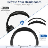 Geekria Replacement Headband Compatible with Sony WH-1000XM4 Headphones, Headband Cushion Cover Repair Parts with Screwdriver & Hinge Clips (Black)