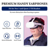 Geekria VR In-Ear Headphones Compatible with Pico Neo 3, HTC Vive, Short Earbuds with S / M / L Size, 3.5 mm Aux 360 Degree Sound Earphone (Black)