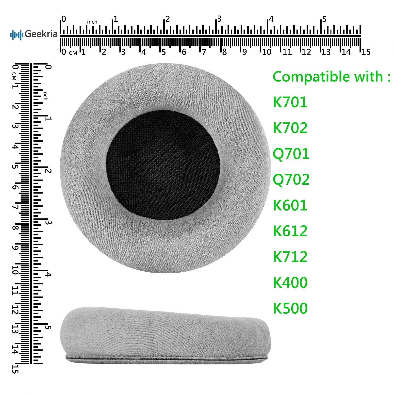 Geekria Comfort Velour Replacement Ear Pads for AKG K701