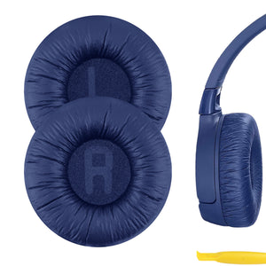 Geekria QuickFit Leatherette Replacement Ear Pads Compatible with JBL JR300, JR300BT, T450BT, T500BT, Tune 500, Tune 500BT, Tune 510BT, Tune 520 Headphones, Ear Cushions (Blue)