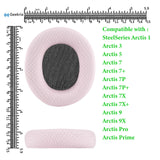 Geekria NOVA Mesh Fabric Replacement Ear Pads Compatible with SteelSeries Arctis 1/ 3/ 5/ 7/ 7+/ 7P/ 7P+/ 7X/ 7X+/ 9/ 9X/ Pro/ Prime Headphones, Repair Parts (Pink)