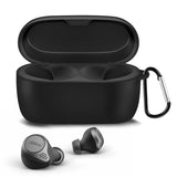 Geekria Silicone Case Cover Compatible with Jabra Elite Active 75t, Elite 75t True Wireless Earbuds, Earphones Skin Cover, Protective Carrying Case with Keychain Hook, Charging Port Accessible