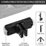 Geekria Magnetic Quick Release Mount Compatible with Insta360 GO Ultra Magnetic Mount Base Accessories, Metal Tripod Adapter for Other 1/4 Thread Devices (Black)