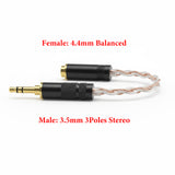 Geekria 3.5mm Stereo Male to 4.4mm Balanced Female Headphones Plug Adapter, 4N OCC Copper and Silverplated Upgrade Conversion Audio Dongle Plug (0.52ft)