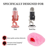 Geekria for Creators Furry Windscreen Compatible with Blue Yeti, Yeti Pro USB Microphone, Mic DeadCat Wind Cover Muff, Windbuster, Windjammer, Fluff Cover Windshield (Pink / 2 Pack)