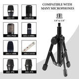 Geekria for Creators Tabletop Tripod Mic Stand Compatible with AKG D5, P120, P420, P820, C1000S, C3000, C451B, P5i, P3S Microphones, Desktop Mic Stand with Foldable Non-Slip Feet