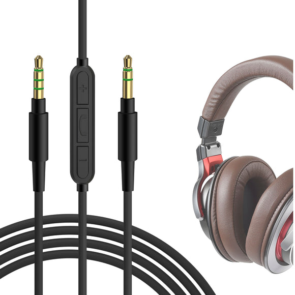 Geekria Audio Cable with Mic Compatible with Audio-Technica ATH-M50xBT2 ATH-M20xBT ATH-SR5 Headphones Cable, 1/8