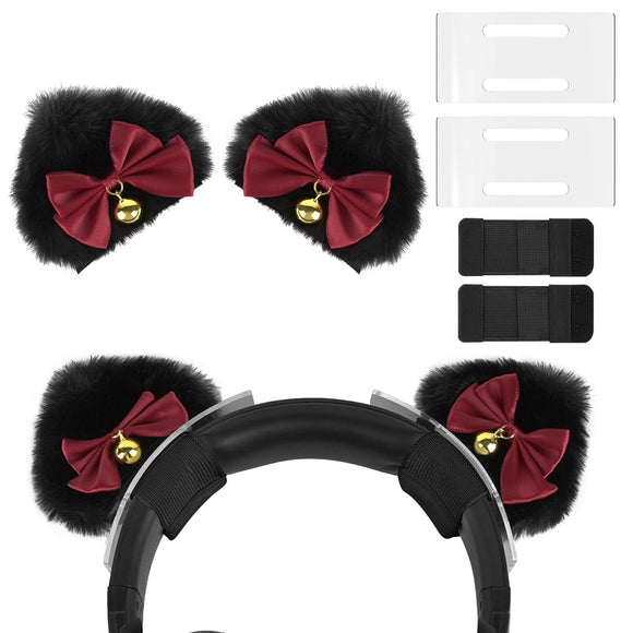 Geekria NOVA Headphone Headband Spacer+Cat Ears Attachment Compatible with Sony, Bose, Skullcandy, Beats, Marshall Headphones, Easy DIY Installation, Comfortable & Stylish (Black)