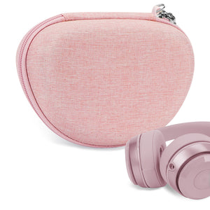 Geekria NOVA Headphone Case Compatible with Beats Studio Pro, Solo3, Solo2, SoloHD Case, Replacement Hard Shell Travel Carrying Bag with Cable Storage (Pink)