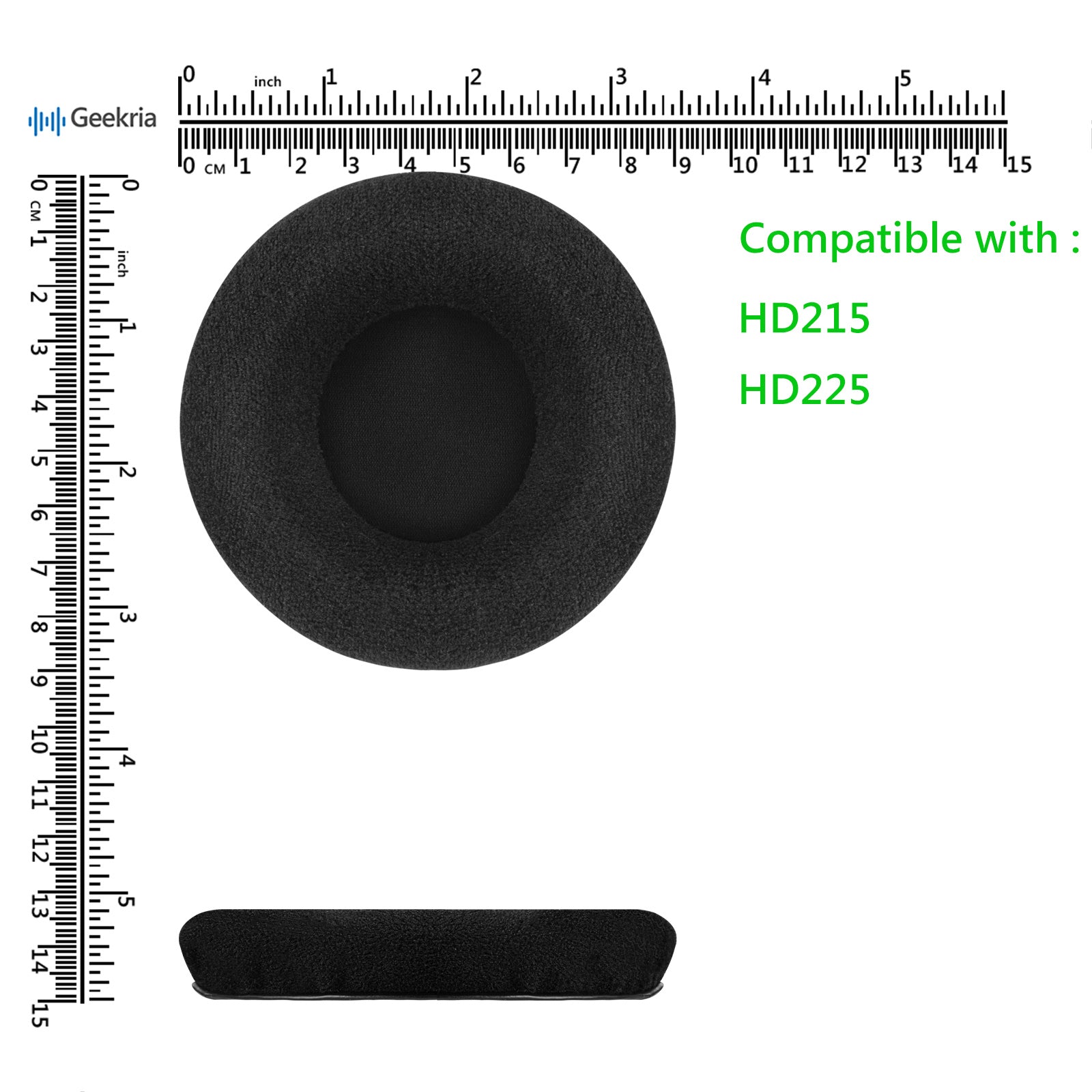 Geekria Comfort Velour Replacement Ear Pads for Sennheiser HD215 HD22