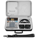 Geekria Hard Shell Travel Case Compatible with Akai Professional MPC Sample, With Headphone Storage Design (swiveling earcups headphone), Audio Sampler Carrying Bag (Dark Grey)