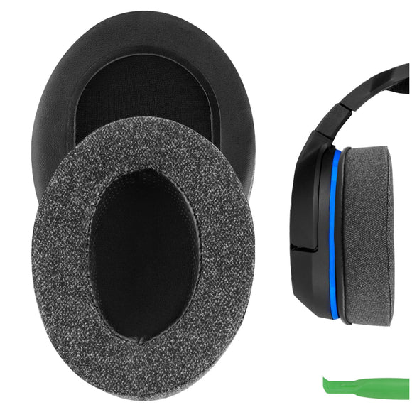 Geekria Comfort Linen Replacement Ear Pads for Turtle Beach Stealth 600, 400, 500X, 700X, 420X, Ear Force XO SEVEN, XP500, PX5, PX4, X42 Gaming Headphones Ear Cushions, Headset Earpads (Black)