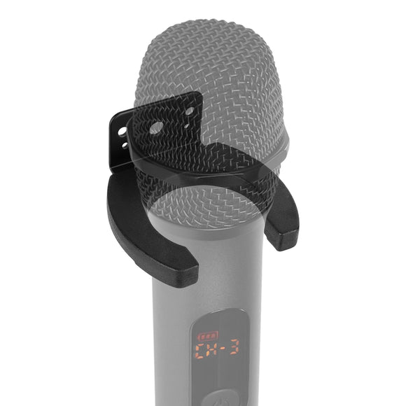 Geekria for Creators Microphone Wall Mount Holder, Wired and Wireless Mics Storage Hanger, Space-Saving Design for Home, Office, Recording Studio, Easy Installation (Black)